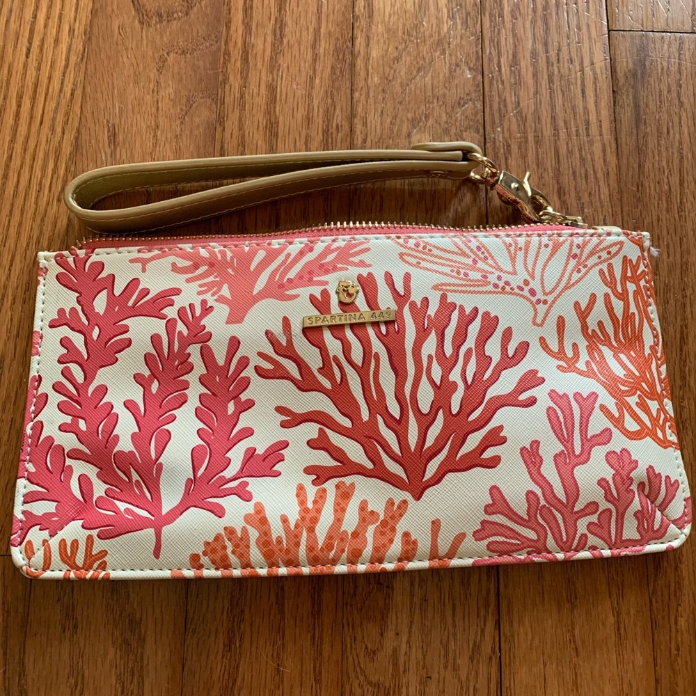 Spartina Coral Design Wristlet